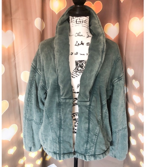 Jacket coat mineral wash blue womens - Picture 5 of 9